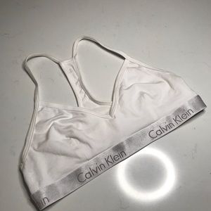 NEW Calvin Klein Triangle Bralette - white